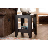 Baxton Studio ET8000-Wenge-ET Audra Modern and Contemporary Dark Brown Finished Wood End Table